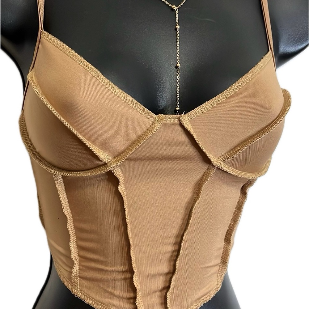 Tan Corset Style Top